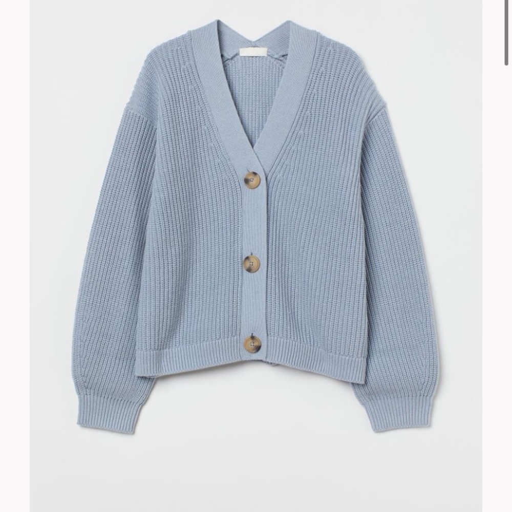 Light Blue Warm Cardigan, Perfect Condition, Size Small but could fit Meduim